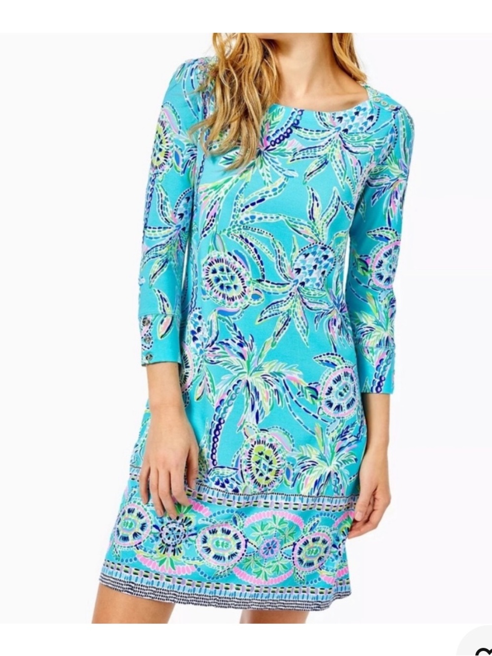 Lilly Pulitzer Sophie Dress in Bermuda Blue Turtle Engineered UPF 50 M